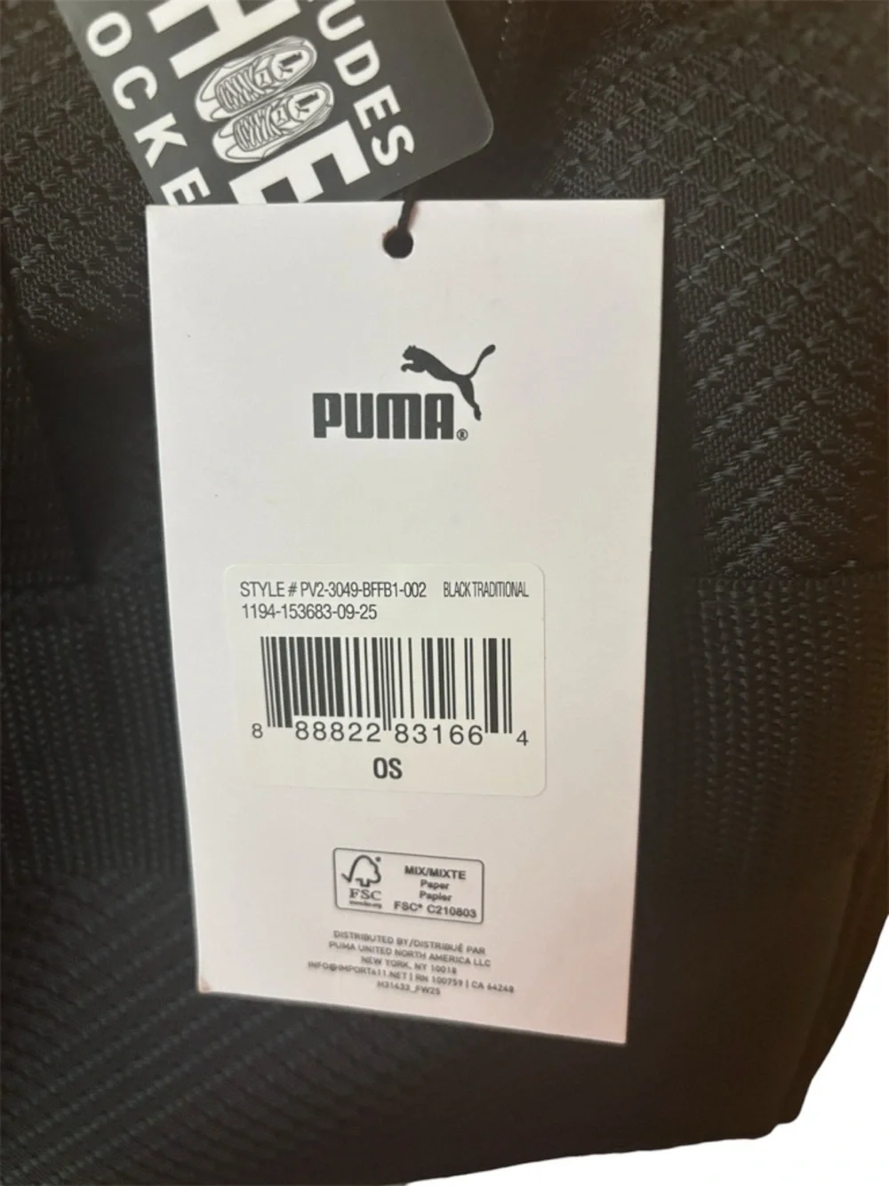 NWT Puma Demand Black Men's Sport Duffel Bag with Silver Logo
